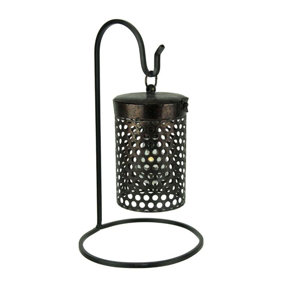 Black Metal Cage Hanging LED Accent Light with Stand